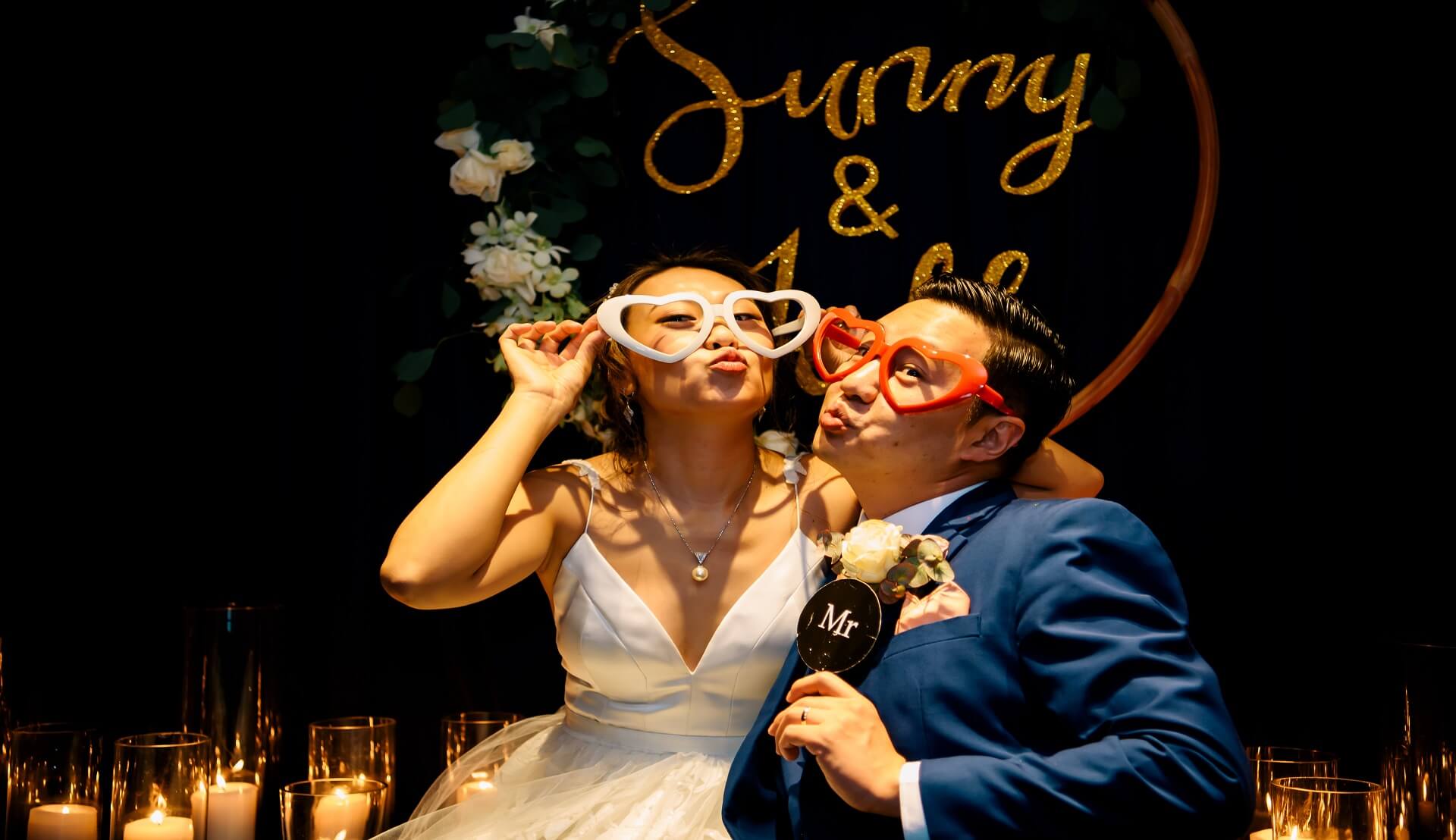 Sugar & Spice Events - Groom and bride, groomsmen and bridesmaids cheering 